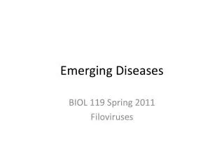 Emerging Diseases