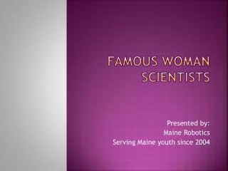 Famous woman scientists