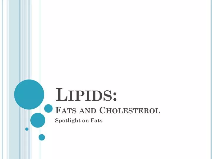 lipids fats and cholesterol