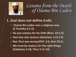 Lessons from the Death of Osama Bin Laden