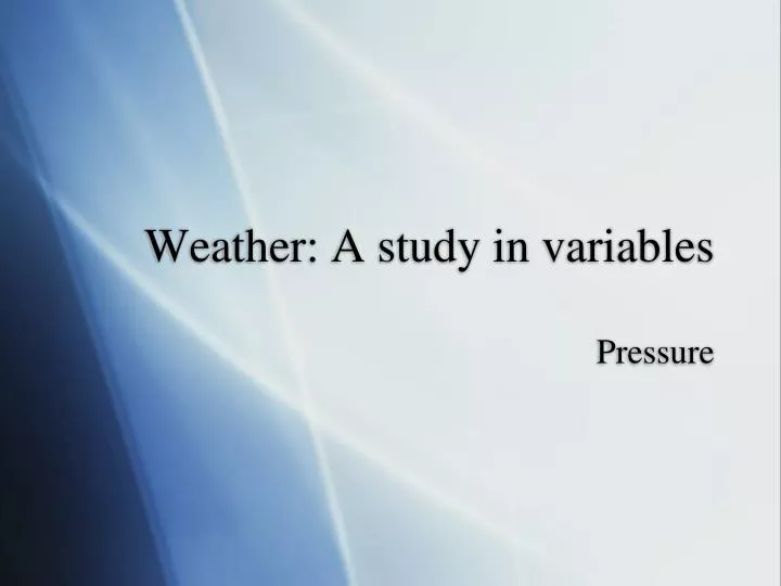 weather a study in variables