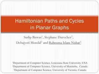 Hamiltonian Paths and Cycles in Planar Graphs