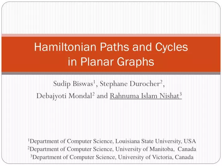 hamiltonian paths and cycles in planar graphs