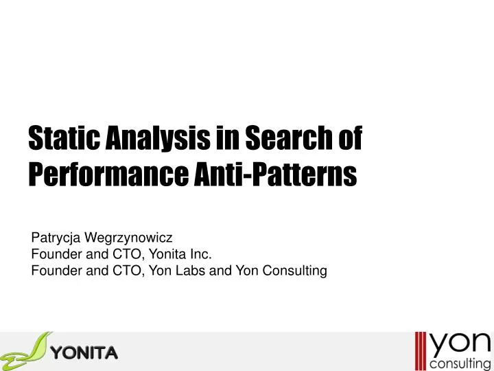 static analysis in search of performance anti patterns