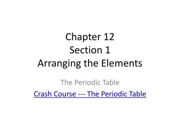 chapter 12 section 1 arranging the elements