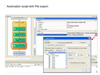 Automation script with File export: