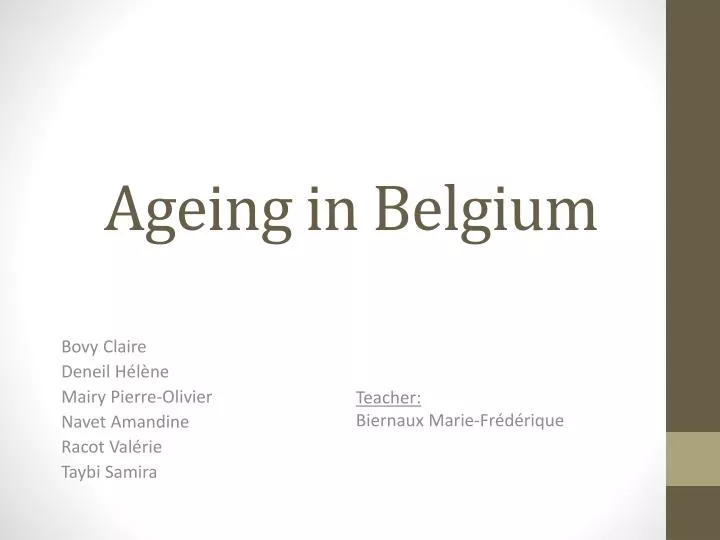 ageing in belgium