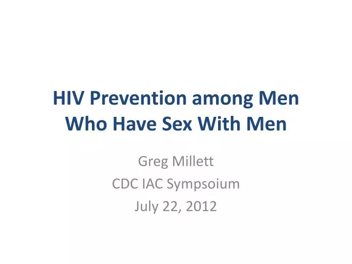 hiv prevention among men who have sex with men