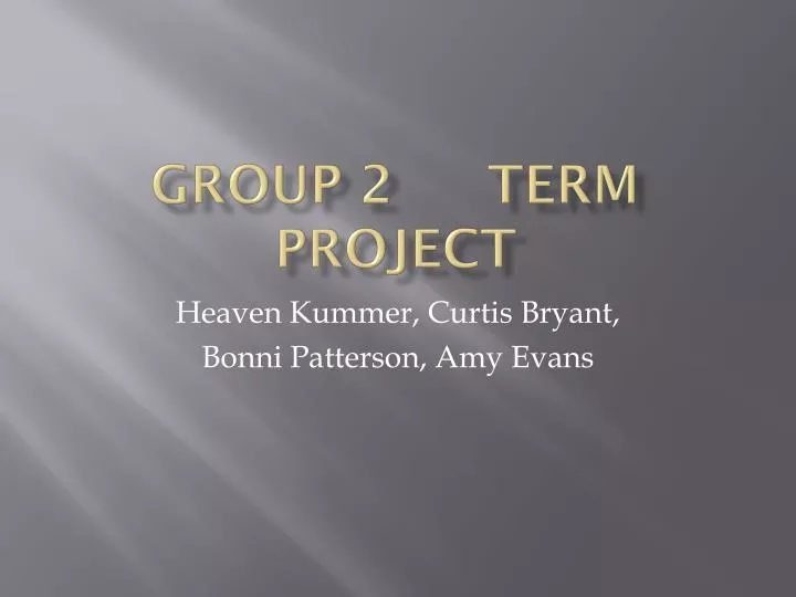 group 2 term project
