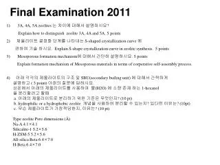 Final Examination 2011