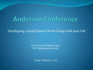 Anderson Conference