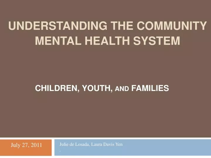 understanding the community mental health system