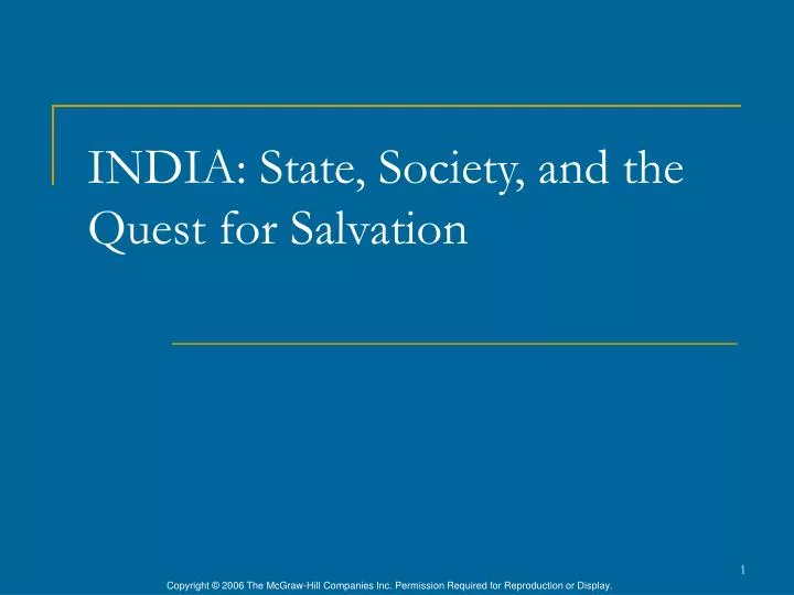 india state society and the quest for salvation