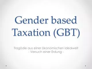 gender based taxation gbt
