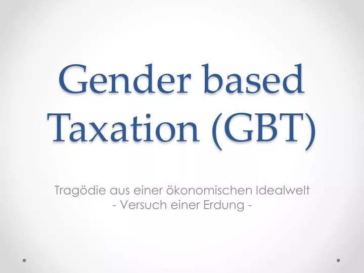 gender based taxation gbt