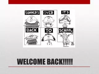 WELCOME BACK!!!!!