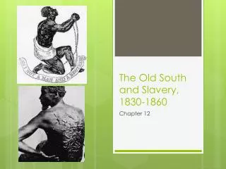 The Old South and Slavery, 1830-1860
