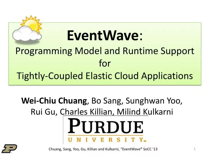 eventwave programming model and runtime support for tightly coupled elastic cloud applications