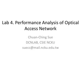 Lab 4. Performance Analysis of Optical Access Network
