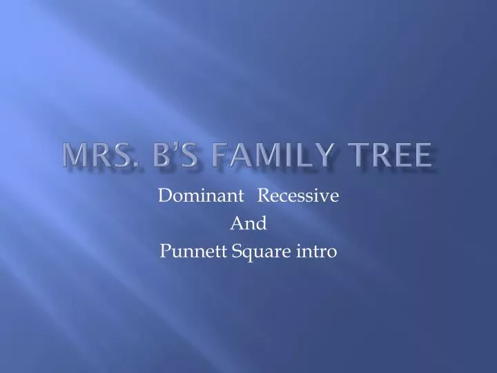 mrs b s family tree