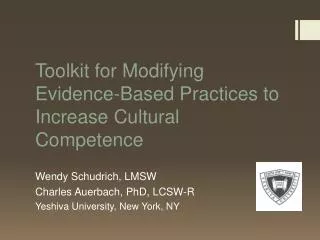 Toolkit for Modifying Evidence-Based Practices to Increase Cultural Competence