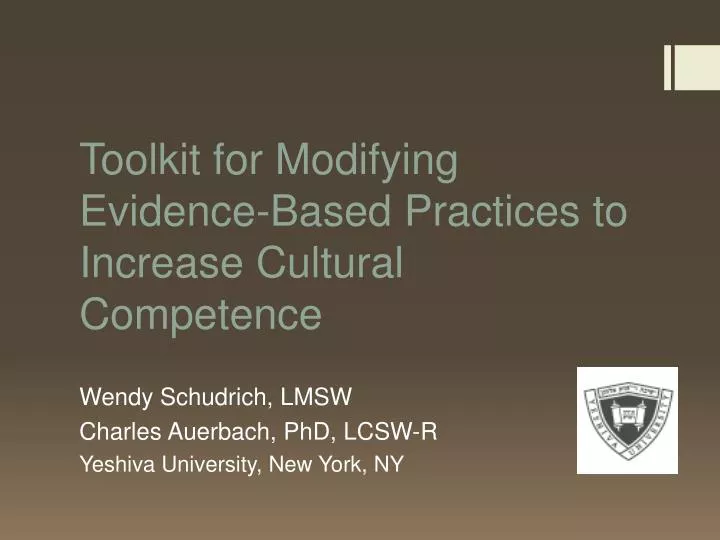 toolkit for modifying evidence based practices to increase cultural competence
