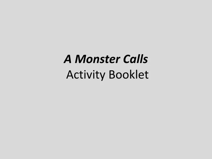 a monster calls activity booklet