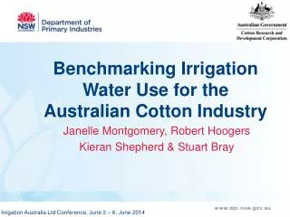 Benchmarking Irrigation Water Use for the Australian Cotton Industry
