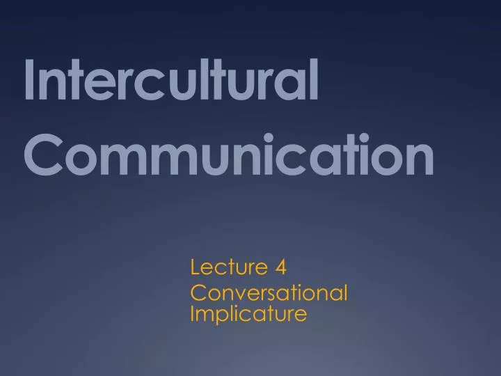 intercultural communication