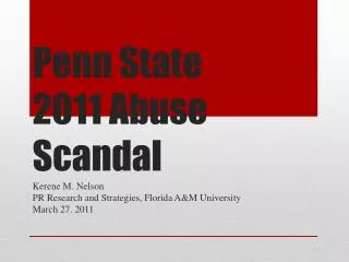 Penn State 2011 Abuse Scandal