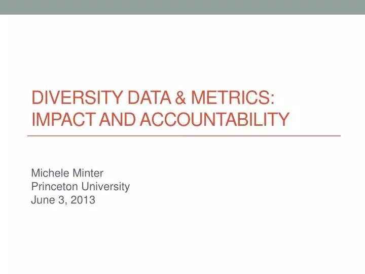 diversity data metrics impact and accountability