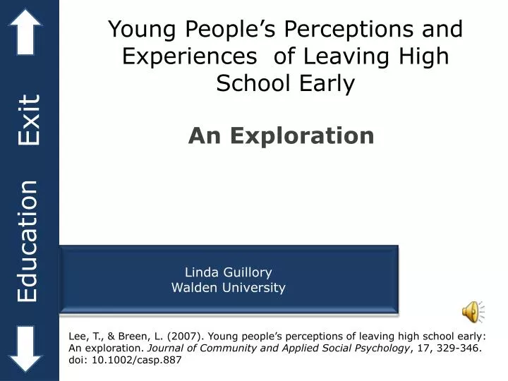 young people s perceptions and experiences of leaving high school early