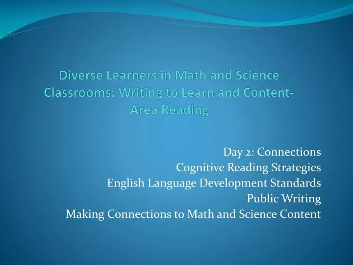 diverse learners in math and science classrooms writing to learn and content area reading