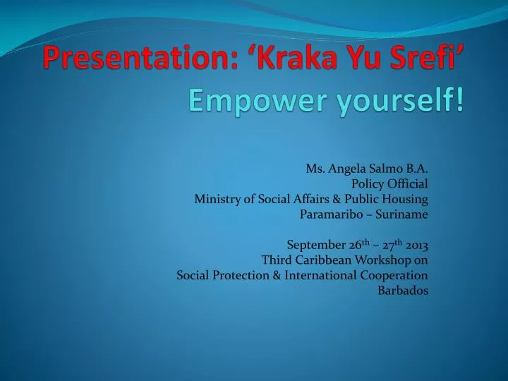 presentation kraka yu srefi empower yourself