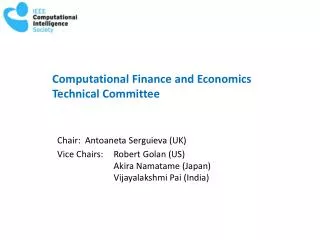 Computational Finance and Economics Technical Committee