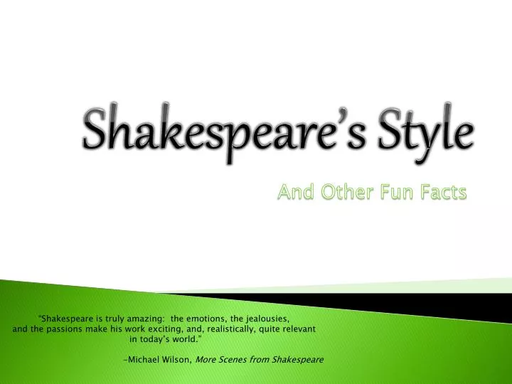 shakespeare s style