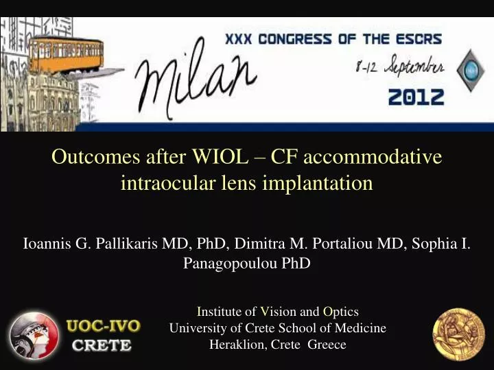 outcomes after wiol cf accommodative intraocular lens implantation