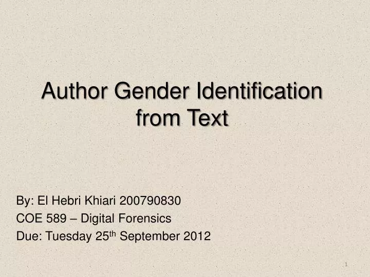 author gender identification from text