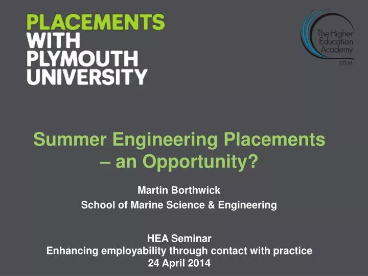 summer engineering placements an opportunity