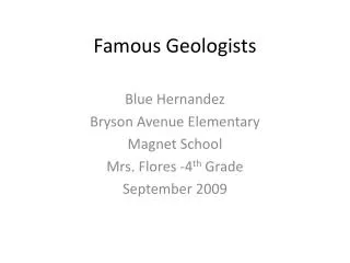 Famous Geologists