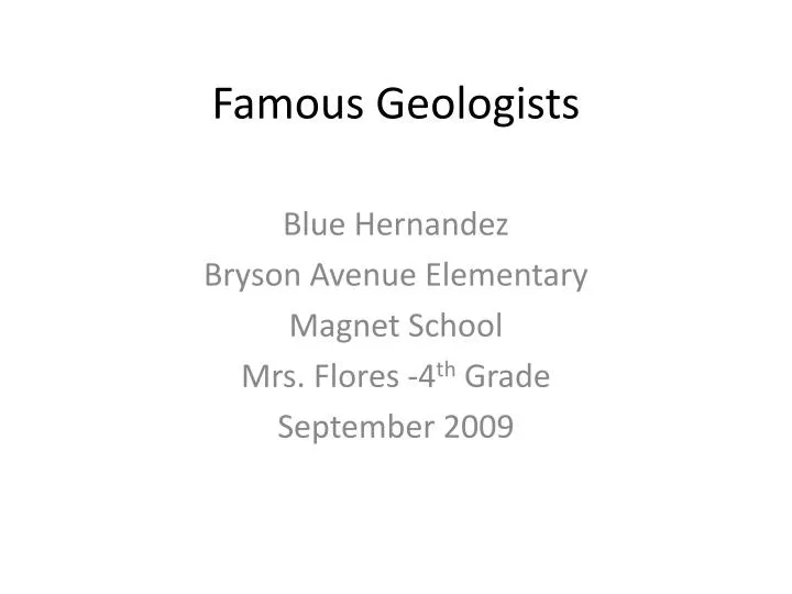famous geologists