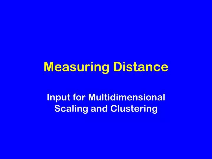 measuring distance