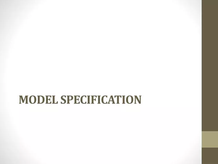 model specification