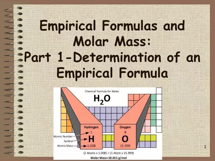 empirical formulas and molar mass part 1 determination of an empirical formula
