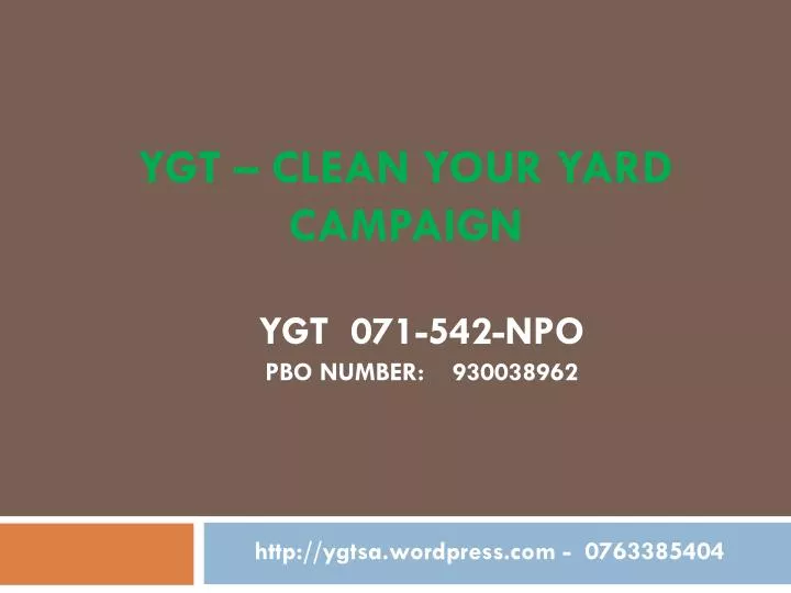 ygt clean your yard campaign