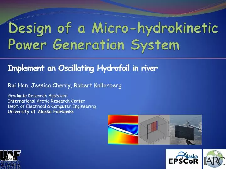design of a micro hydrokinetic power generation system