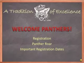 WELCOME PANTHERS!