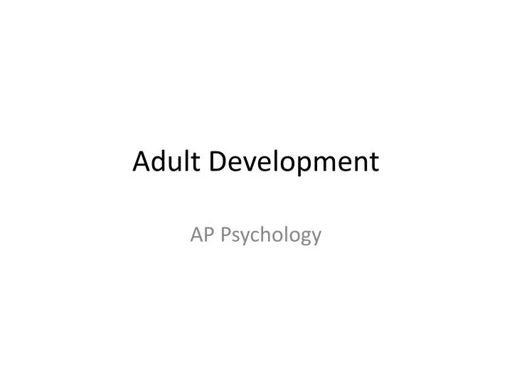 adult development