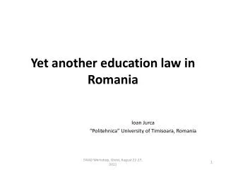 Yet another education law in Romania