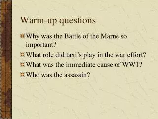 Warm-up questions